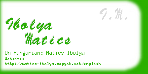 ibolya matics business card